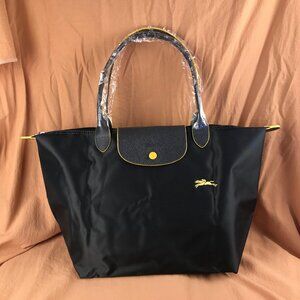 NWT Longchamp Le Pliage Original Large Shoulder Nylon Bag Tote IN Drak grey